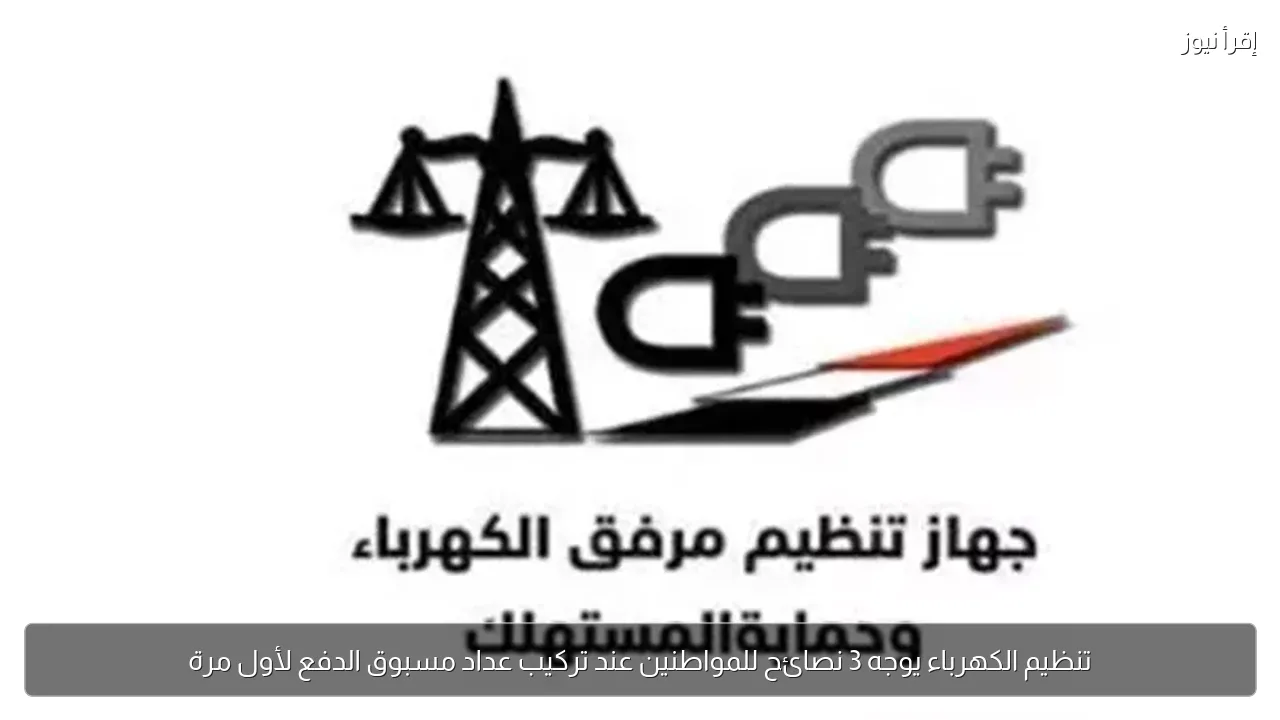 تنظيم الكهرباء يوجه 3 نصائح للمواطنين عند تركيب عداد مسبوق الدفع لأول مرة