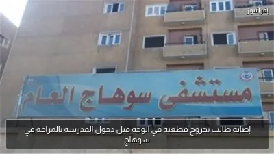إصابة طالب بجروح قطعية في الوجه قبل دخول المدرسة بالمراغة في سوهاج
