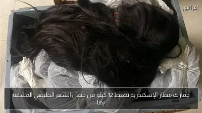 جمارك مطار الإسكندرية تضبط 12 كيلو من خصل الشعر الطبيعي المشتبه بها