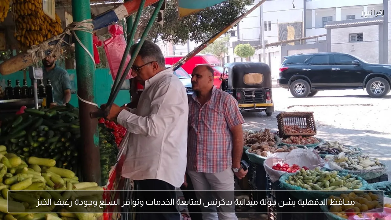محافظ الدقهلية يشن جولة ميدانية بدكرنس لمتابعة الخدمات وتوافر السلع وجودة رغيف الخبز