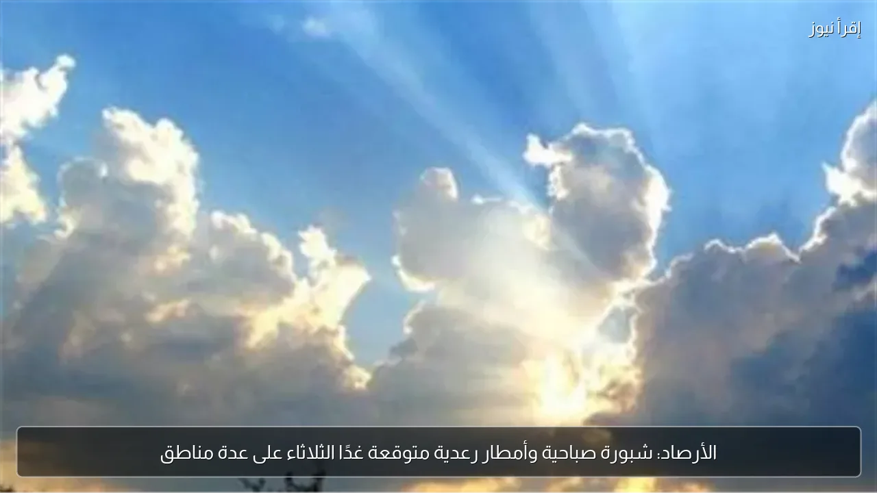 الأرصاد: شبورة صباحية وأمطار رعدية متوقعة غدًا الثلاثاء على عدة مناطق