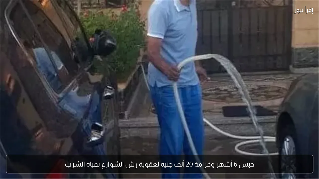 حبس 6 أشهر وغرامة 20 ألف جنيه لعقوبة رش الشوارع بمياه الشرب