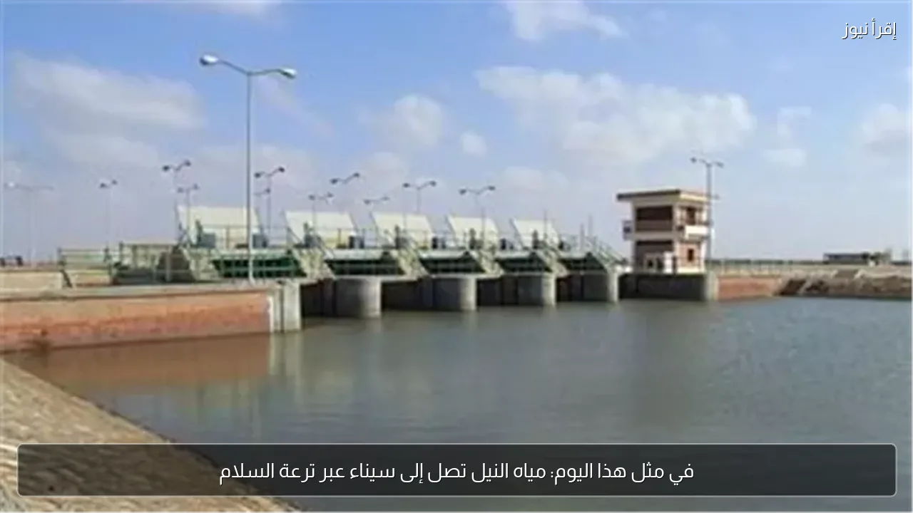 في مثل هذا اليوم: مياه النيل تصل إلى سيناء عبر ترعة السلام
