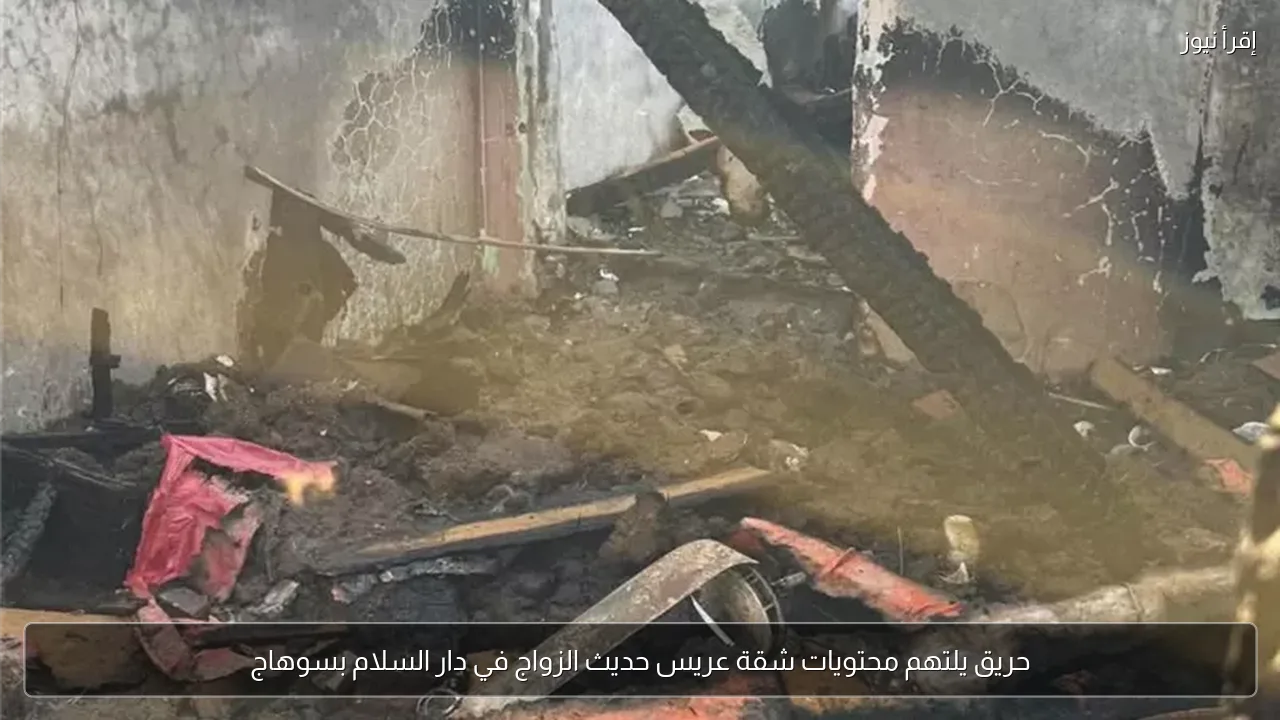 حريق يلتهم محتويات شقة عريس حديث الزواج في دار السلام بسوهاج