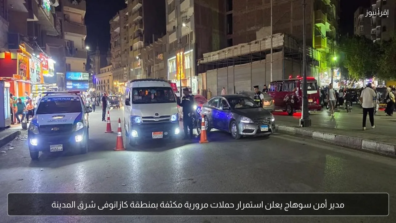 مدير أمن سوهاج يعلن استمرار حملات مرورية مكثفة بمنطقة كازانوفى شرق المدينة