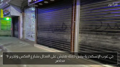 حي غرب الإسكندرية يشن حملة تفتيش على المحال بشارع المكس وتحرير 9 محاضر