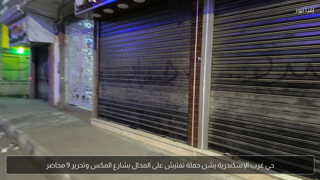 حي غرب الإسكندرية يشن حملة تفتيش على المحال بشارع المكس وتحرير 9 محاضر