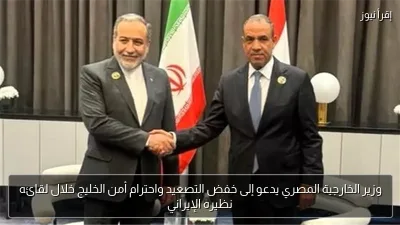 وزير الخارجية المصري يدعو إلى خفض التصعيد واحترام أمن الخليج خلال لقائه نظيره الإيراني