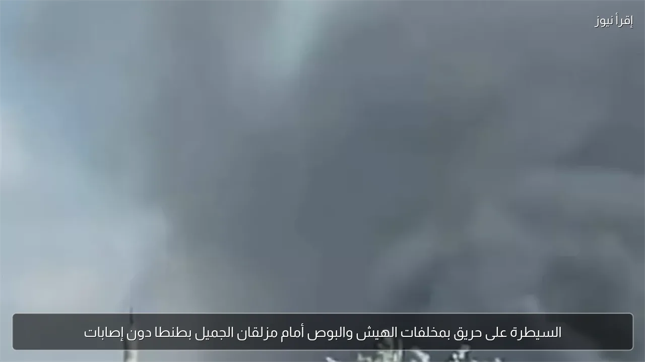 السيطرة على حريق بمخلفات الهيش والبوص أمام مزلقان الجميل بطنطا دون إصابات