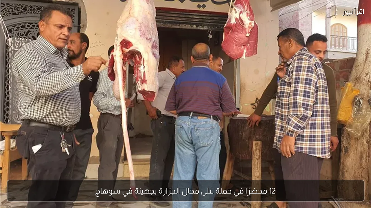 12 محضرًا في حملة على محال الجزارة بجهينة في سوهاج