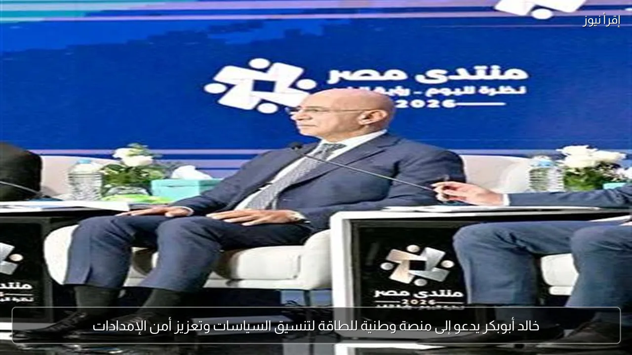 خالد أبوبكر يدعو إلى منصة وطنية للطاقة لتنسيق السياسات وتعزيز أمن الإمدادات