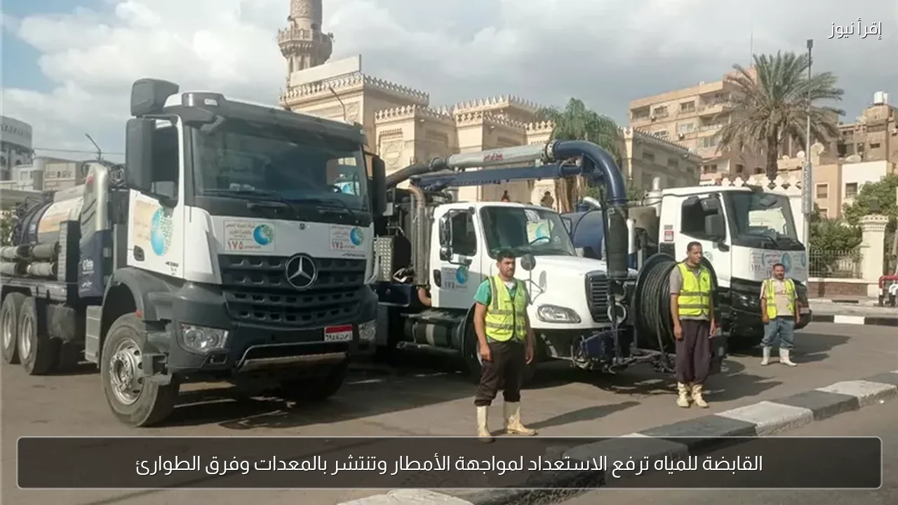 القابضة للمياه ترفع الاستعداد لمواجهة الأمطار وتنتشر بالمعدات وفرق الطوارئ