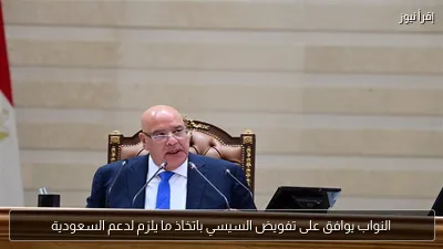 النواب يوافق على تفويض السيسي باتخاذ ما يلزم لدعم السعودية