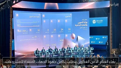 بهاء الغنام: الأمن الغذائي يتطلب تكامل جهود الجهات المنفذة للمشروعات