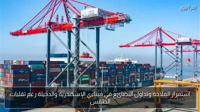 استمرار الملاحة وتداول البضائع في ميناءي الإسكندرية والدخيلة رغم تقلبات الطقس