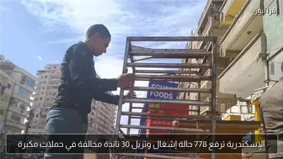 الإسكندرية ترفع 778 حالة إشغال وتزيل 30 تاندة مخالفة في حملات مكبرة
