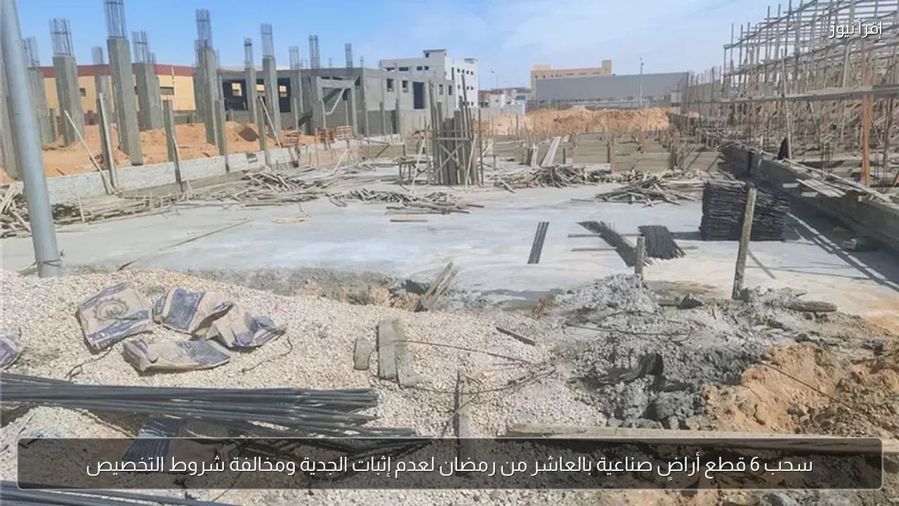 سحب 6 قطع أراضٍ صناعية بالعاشر من رمضان لعدم إثبات الجدية ومخالفة شروط التخصيص