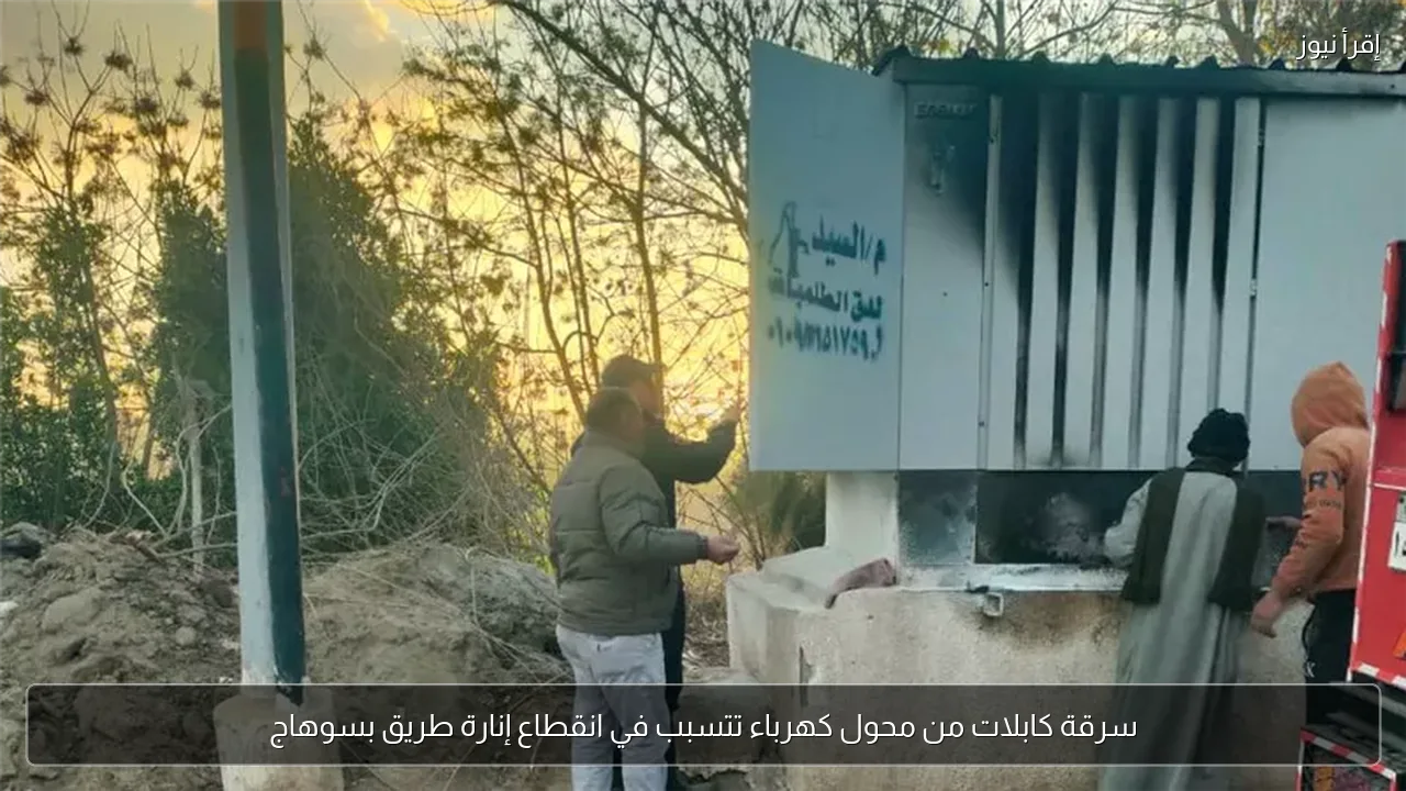 سرقة كابلات من محول كهرباء تتسبب في انقطاع إنارة طريق بسوهاج