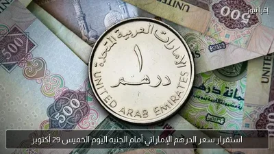 استقرار سعر الدرهم الإماراتي أمام الجنيه اليوم الخميس 29 أكتوبر