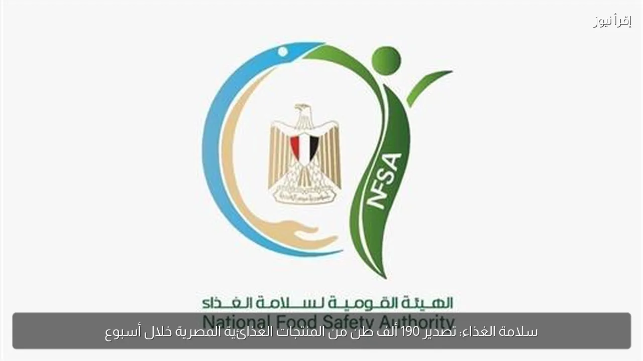 سلامة الغذاء: تصدير 190 ألف طن من المنتجات الغذائية المصرية خلال أسبوع