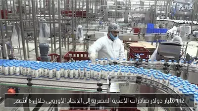 1.12 مليار دولار صادرات الأغذية المصرية إلى الاتحاد الأوروبي خلال 8 أشهر