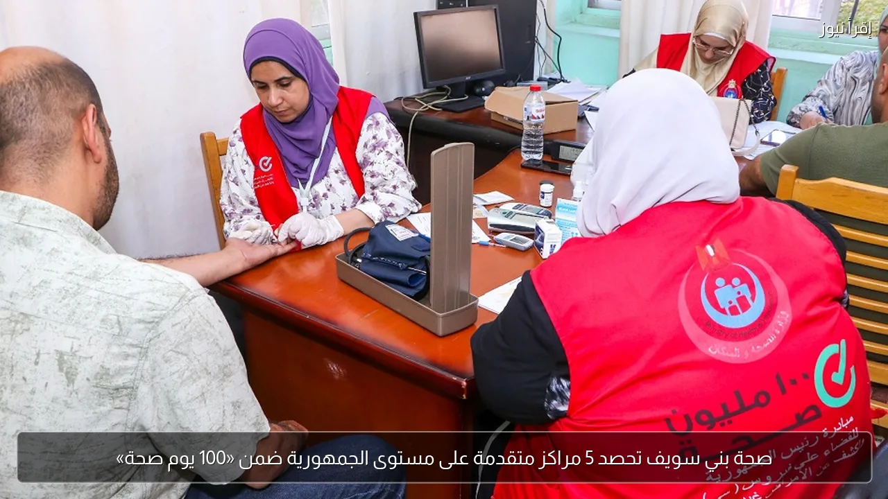 صحة بني سويف تحصد 5 مراكز متقدمة على مستوى الجمهورية ضمن «100 يوم صحة»
