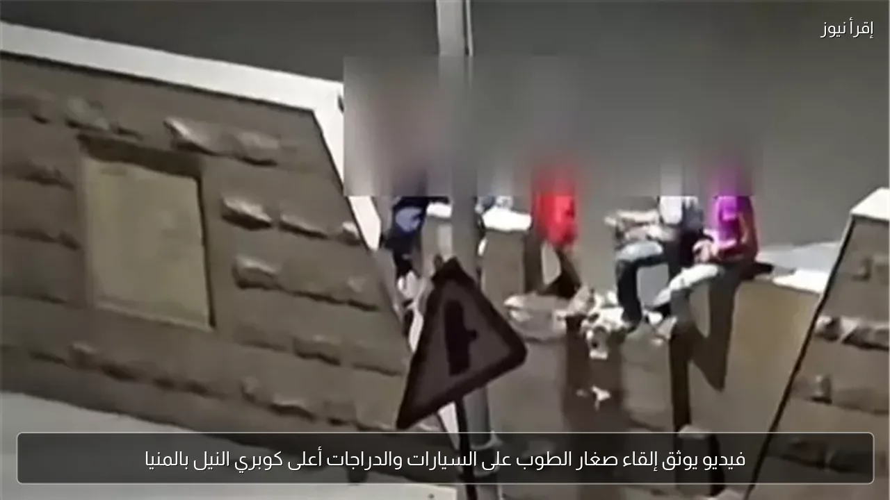 فيديو يوثق إلقاء صغار الطوب على السيارات والدراجات أعلى كوبري النيل بالمنيا