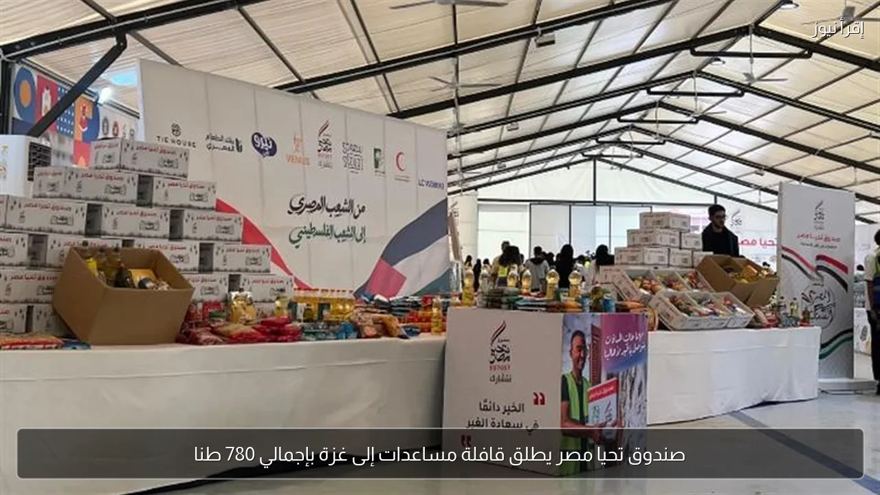 صندوق تحيا مصر يطلق قافلة مساعدات إلى غزة بإجمالي 780 طنا