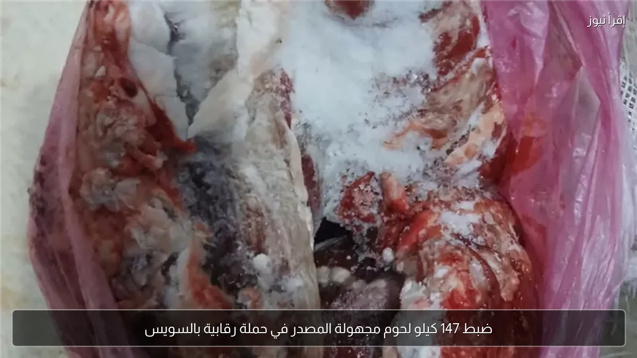 ضبط 147 كيلو لحوم مجهولة المصدر في حملة رقابية بالسويس