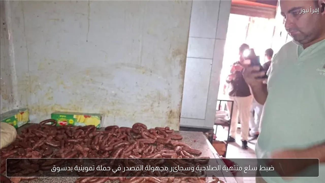 ضبط سلع منتهية الصلاحية وسجائر مجهولة المصدر في حملة تموينية بدسوق