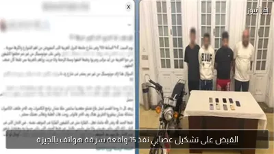 القبض على تشكيل عصابي نفذ 15 واقعة سرقة هواتف بالجيزة