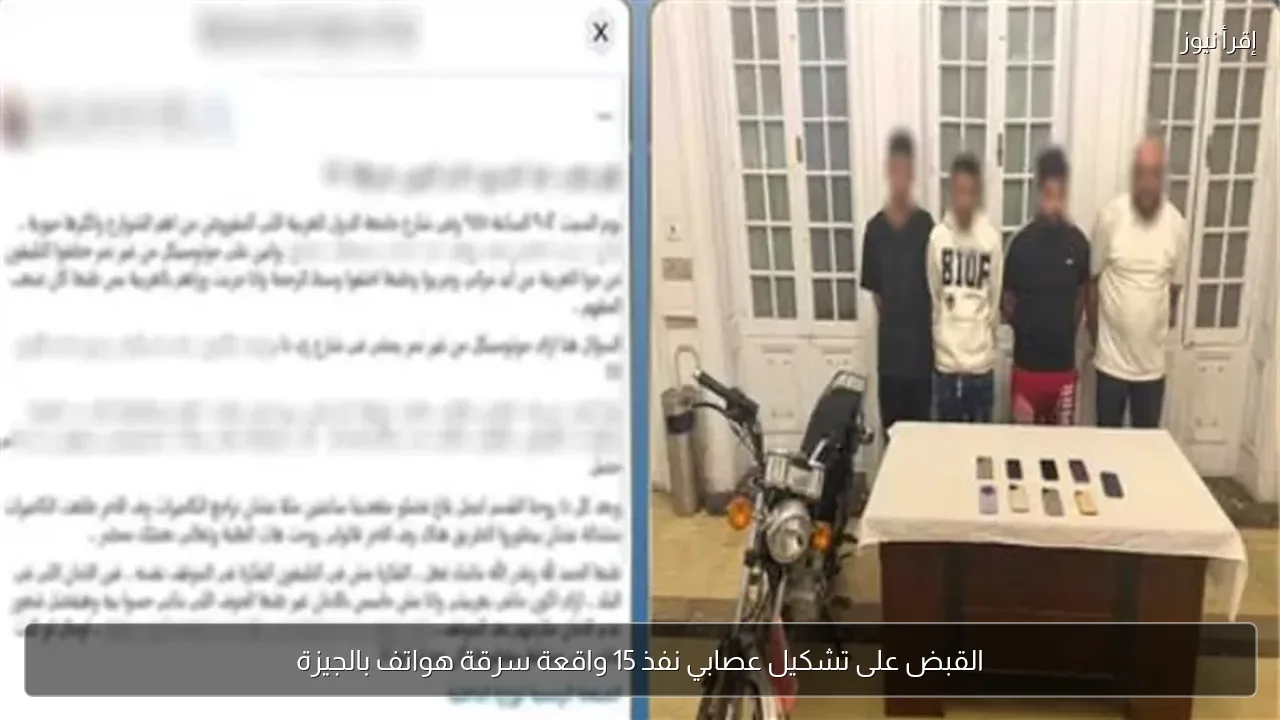 القبض على تشكيل عصابي نفذ 15 واقعة سرقة هواتف بالجيزة