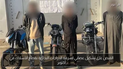 القبض على تشكيل عصابي لسرقة الدراجات البخارية بقطع الأسلاك في أكتوبر