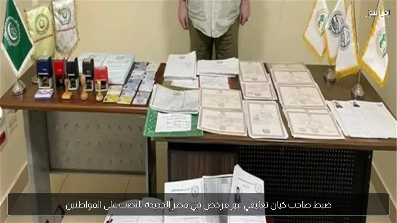 ضبط صاحب كيان تعليمي غير مرخص في مصر الجديدة للنصب على المواطنين