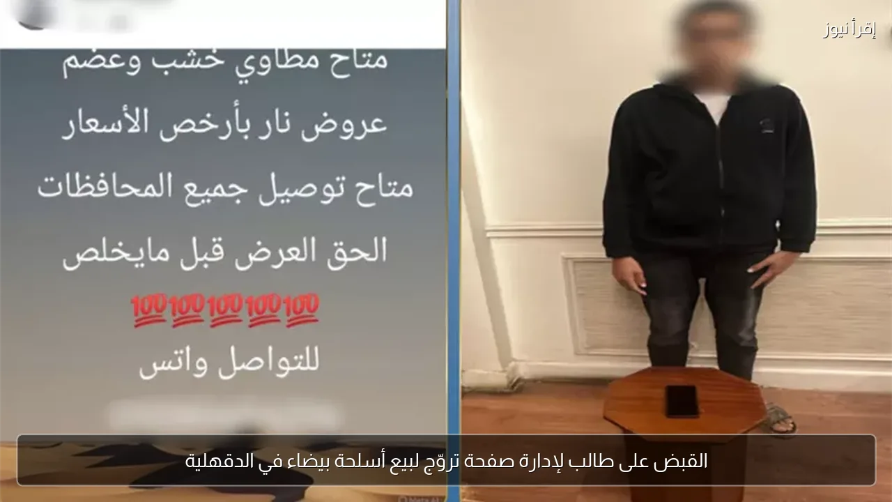 القبض على طالب لإدارة صفحة تروّج لبيع أسلحة بيضاء في الدقهلية
