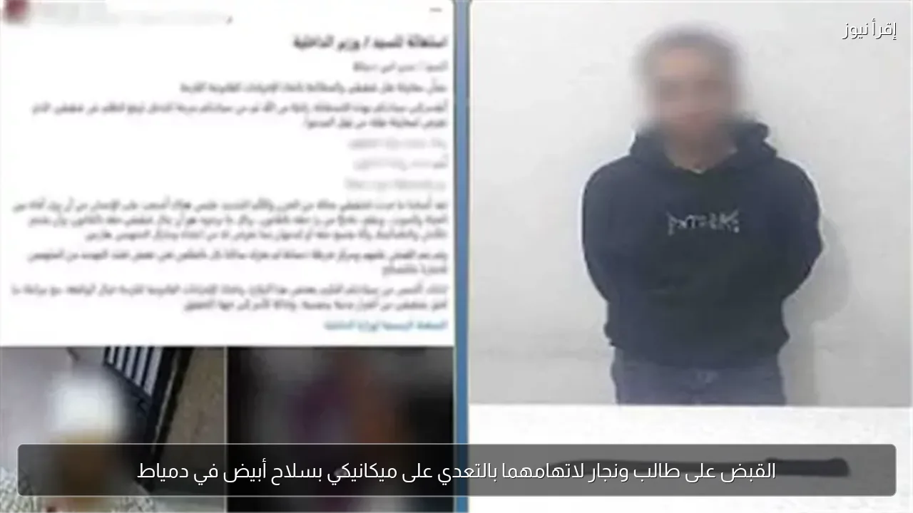 القبض على طالب ونجار لاتهامهما بالتعدي على ميكانيكي بسلاح أبيض في دمياط