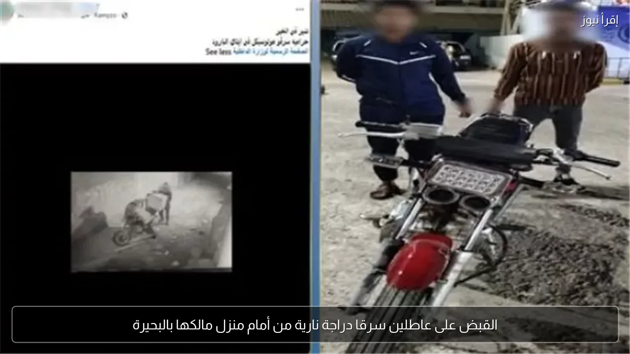 القبض على عاطلين سرقا دراجة نارية من أمام منزل مالكها بالبحيرة
