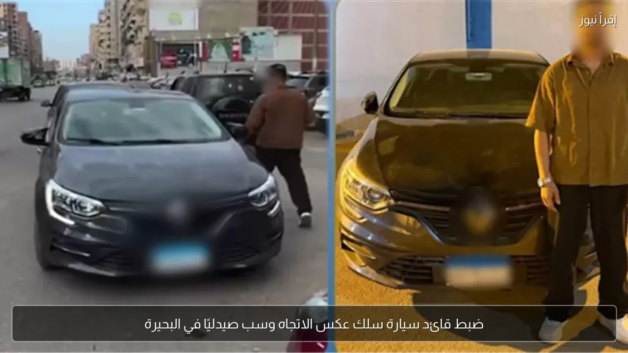ضبط قائد سيارة سلك عكس الاتجاه وسب صيدليًا في البحيرة