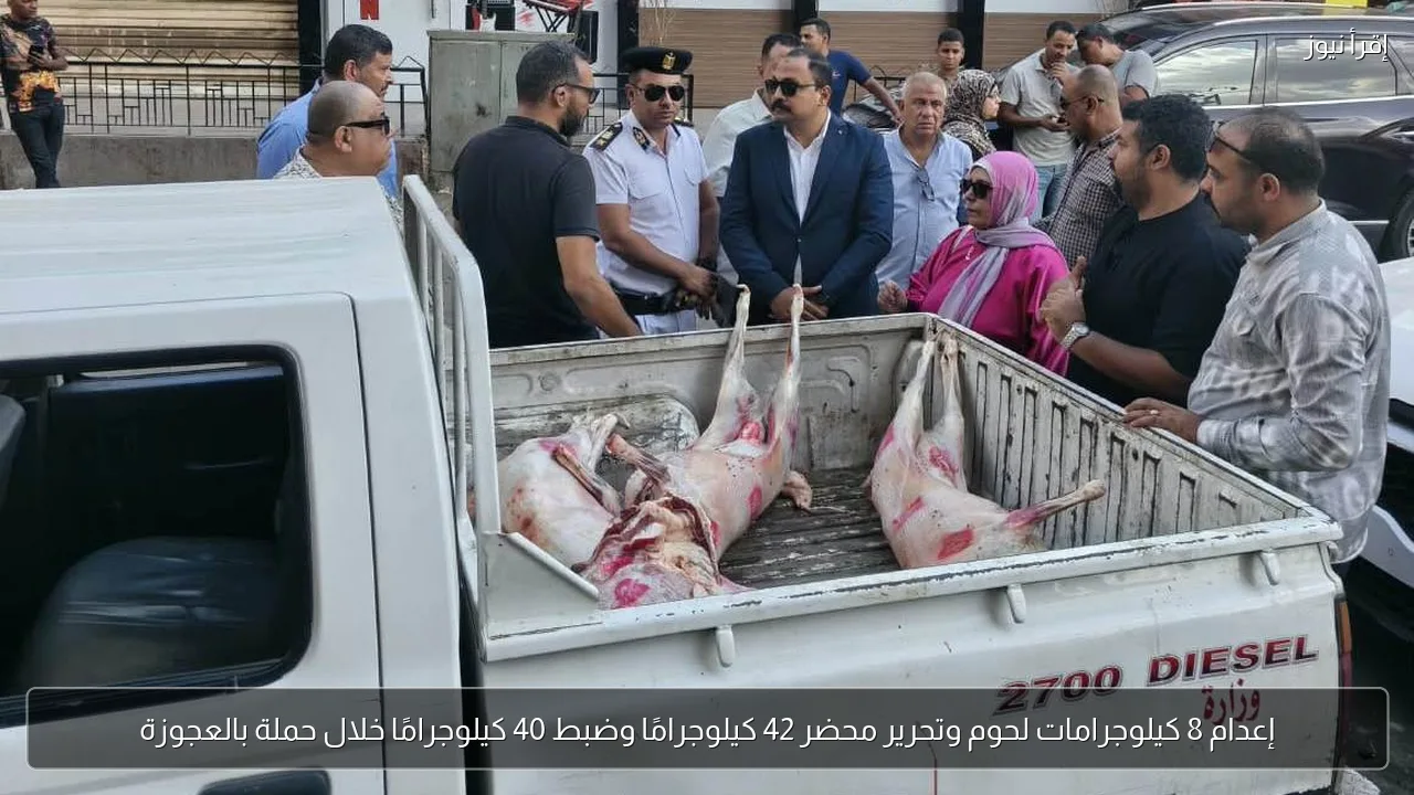 إعدام 8 كيلوجرامات لحوم وتحرير محضر 42 كيلوجرامًا وضبط 40 كيلوجرامًا خلال حملة بالعجوزة