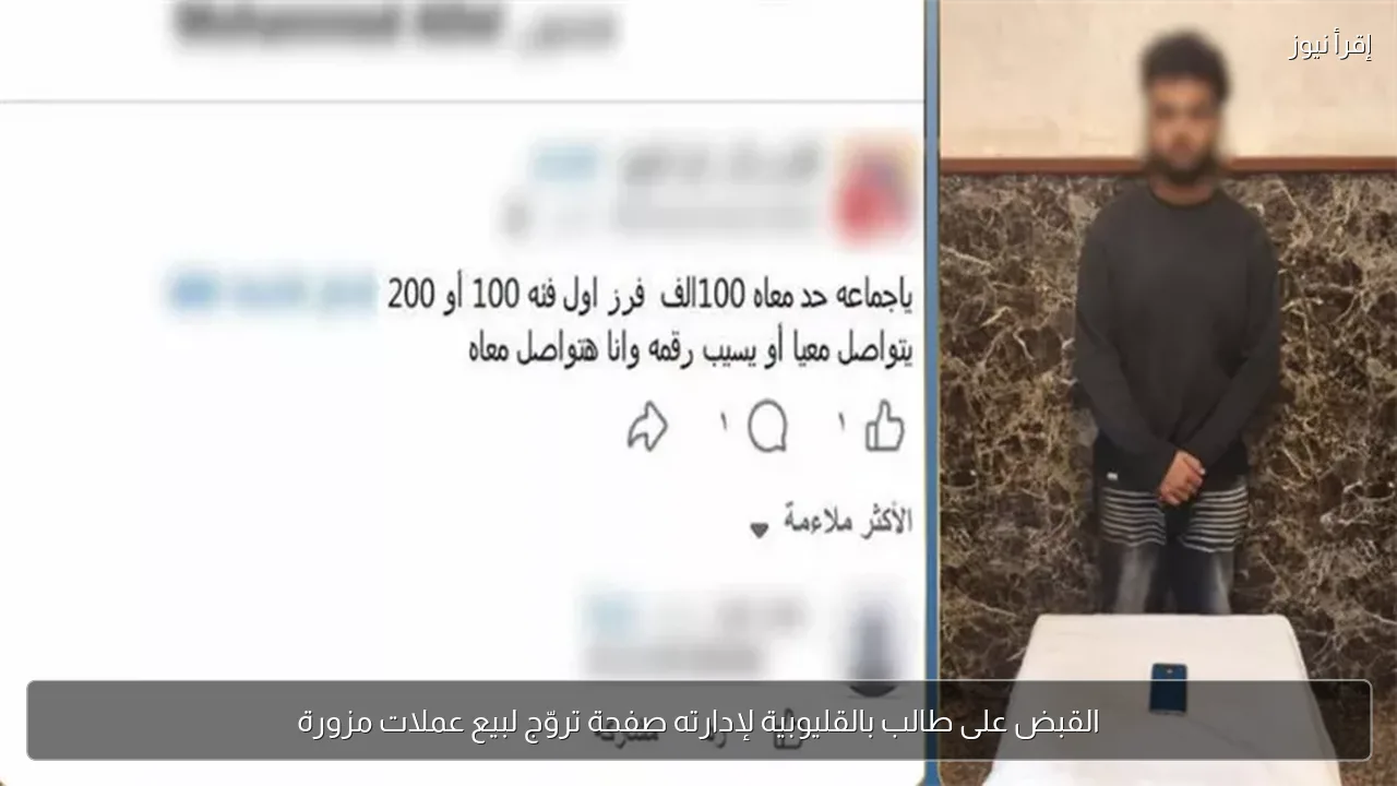 القبض على طالب بالقليوبية لإدارته صفحة تروّج لبيع عملات مزورة
