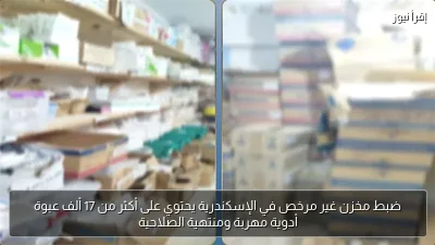 ضبط مخزن غير مرخص في الإسكندرية يحتوي على أكثر من 17 ألف عبوة أدوية مهربة ومنتهية الصلاحية