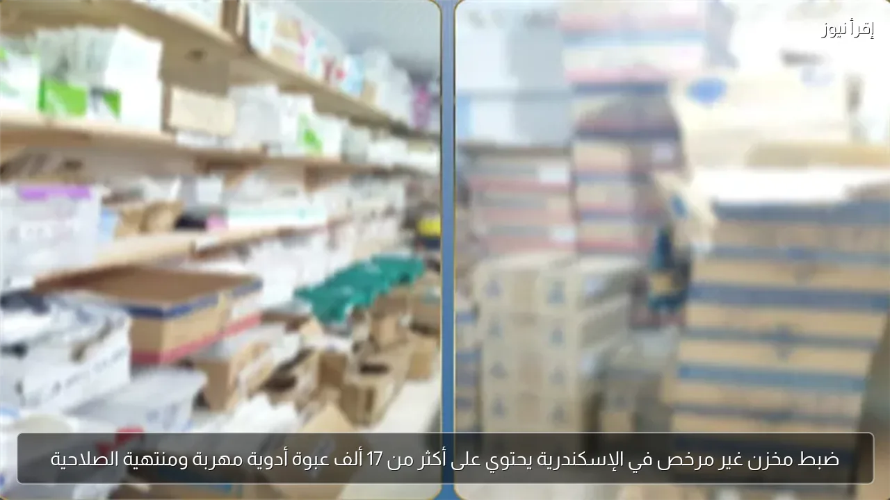 ضبط مخزن غير مرخص في الإسكندرية يحتوي على أكثر من 17 ألف عبوة أدوية مهربة ومنتهية الصلاحية