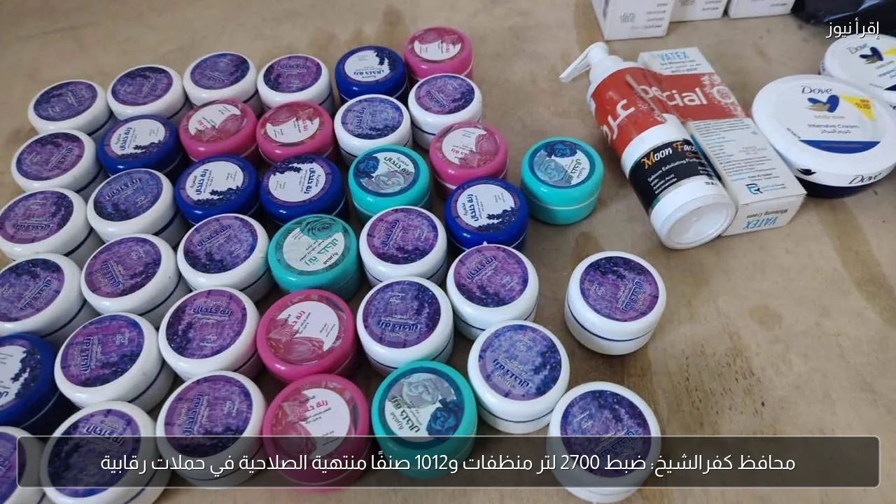 محافظ كفرالشيخ: ضبط 2700 لتر منظفات و1012 صنفًا منتهية الصلاحية في حملات رقابية