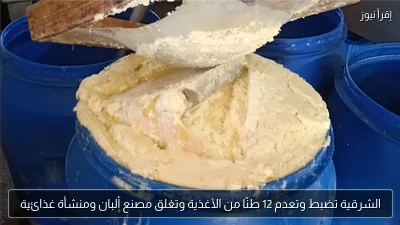 الشرقية تضبط وتعدم 12 طنًا من الأغذية وتغلق مصنع ألبان ومنشأة غذائية