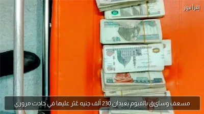 مسعف وسائق بالفيوم يعيدان 230 ألف جنيه عُثر عليها في حادث مروري