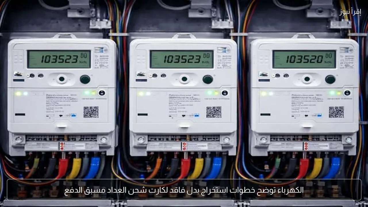 الكهرباء توضح خطوات استخراج بدل فاقد لكارت شحن العداد مسبق الدفع