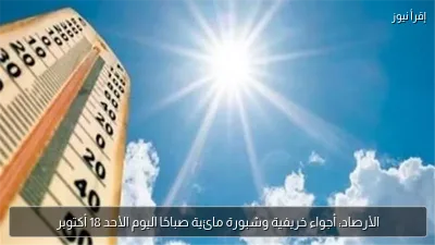 الأرصاد: أجواء خريفية وشبورة مائية صباحًا اليوم الأحد 18 أكتوبر