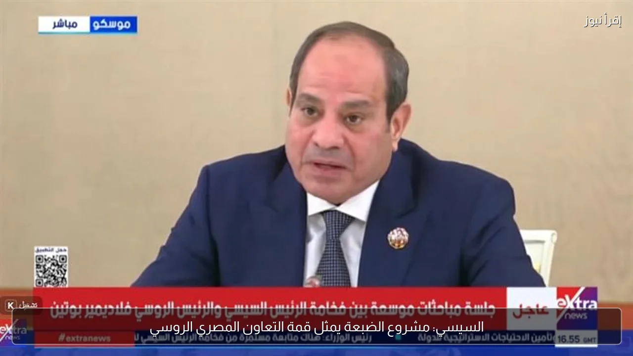 السيسي: مشروع الضبعة يمثل قمة التعاون المصري الروسي