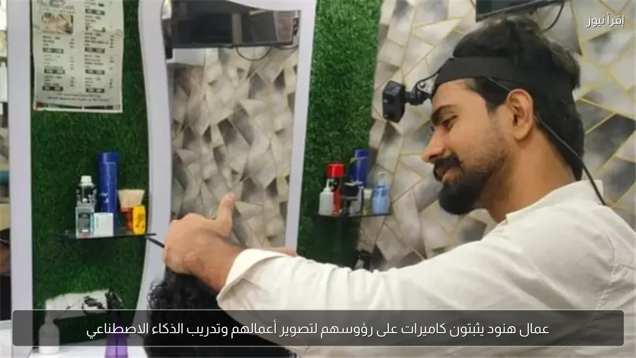 عمال هنود يثبتون كاميرات على رؤوسهم لتصوير أعمالهم وتدريب الذكاء الاصطناعي