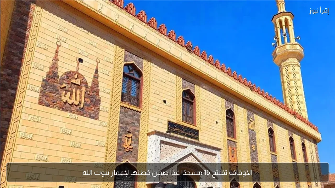 الأوقاف تفتتح 16 مسجدًا غدًا ضمن خطتها لإعمار بيوت الله